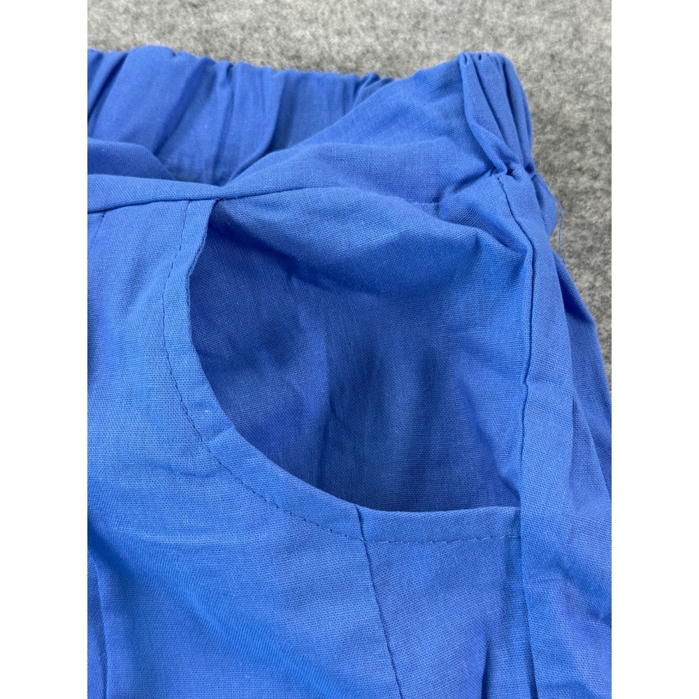 Unbranded Wide Leg Pants Women Large Blue Drawstring High Rise Pleated Summer - Picture 7 of 16